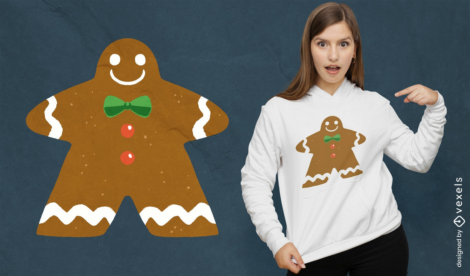 Gingerbread man t-shirt design