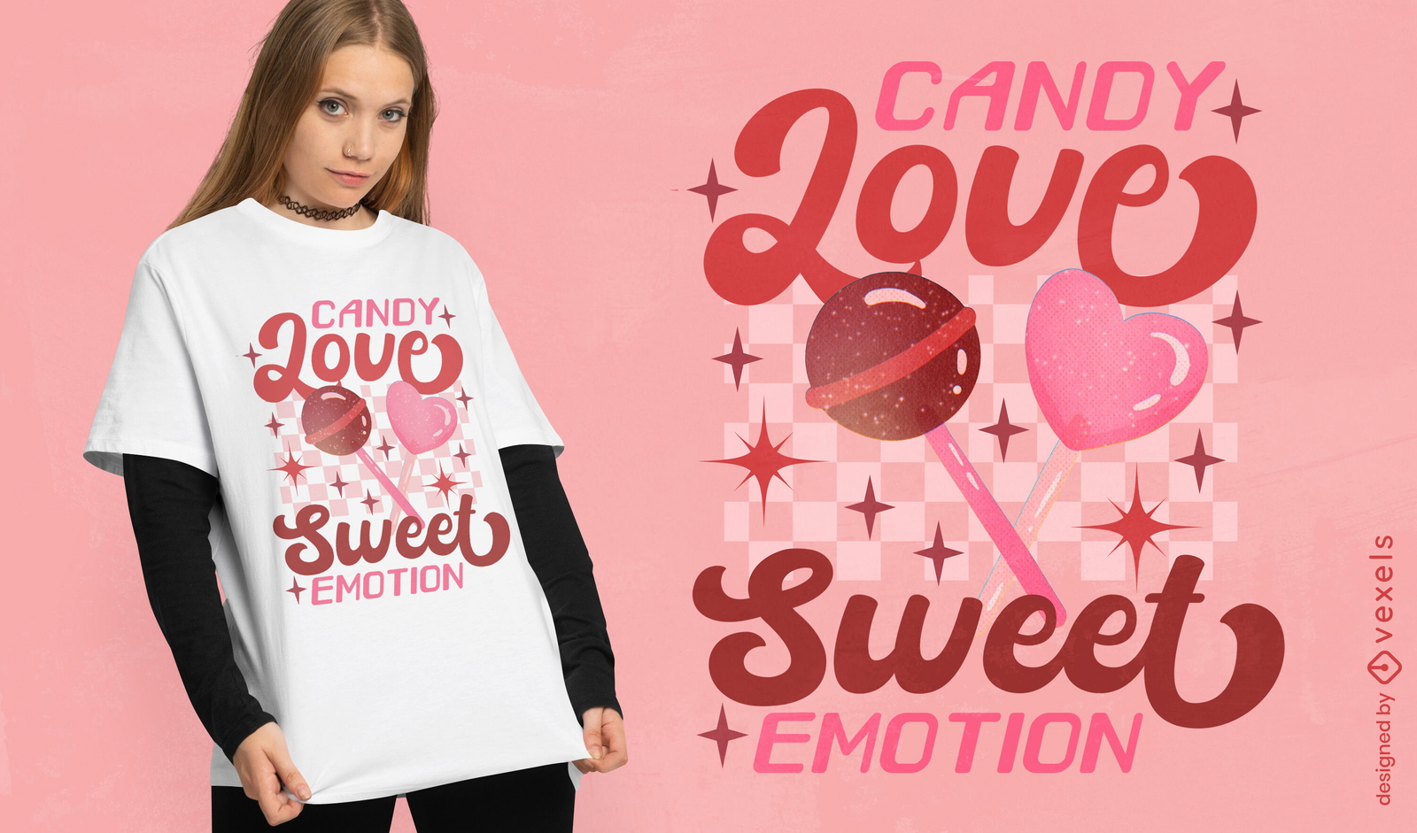 Diseño de camiseta Candy Love.