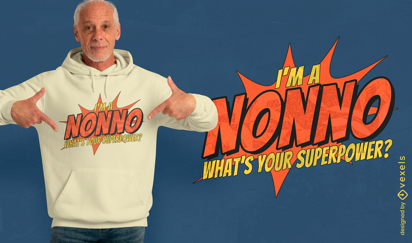 Diseño de camiseta Superpower Nonno.