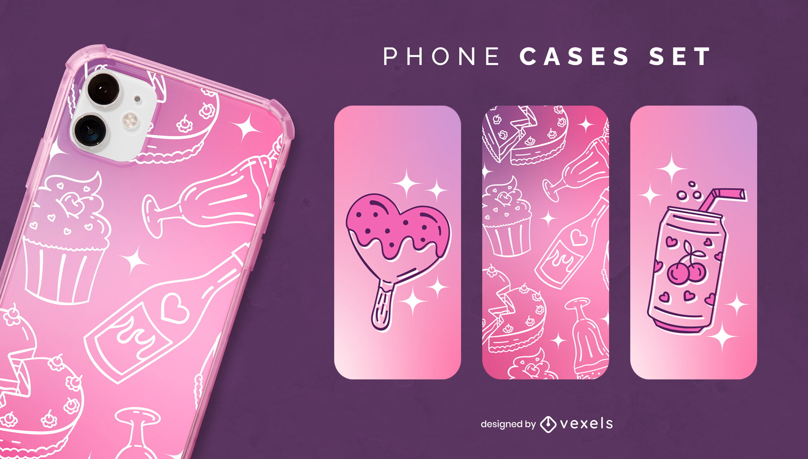 Diseño de escenografía de fundas para teléfonos móviles Bougie Food.