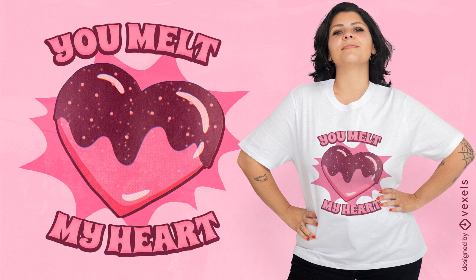 Derretir mi diseño de camiseta de corazón.