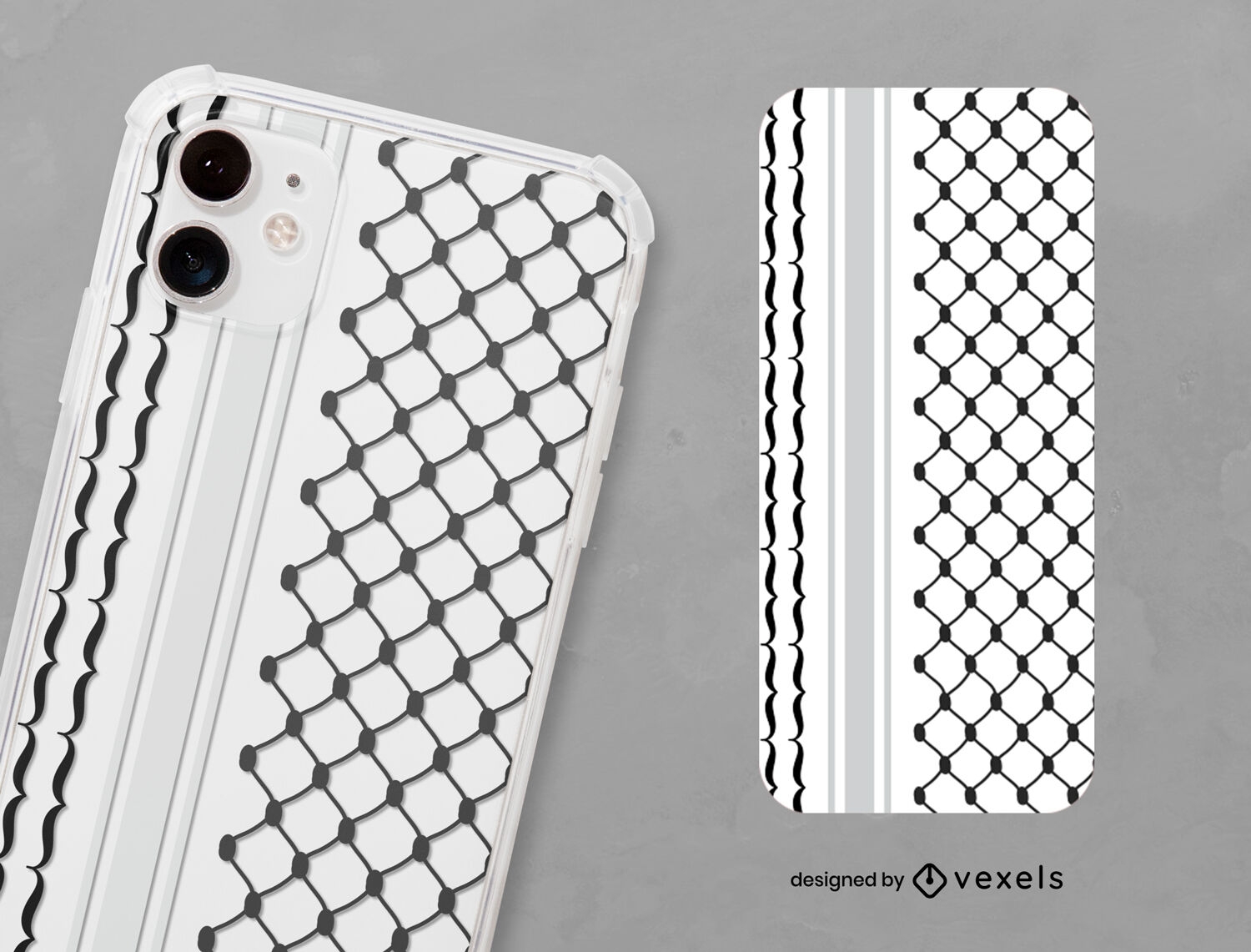 Design de capa de telefone com padrão kufiya palestino