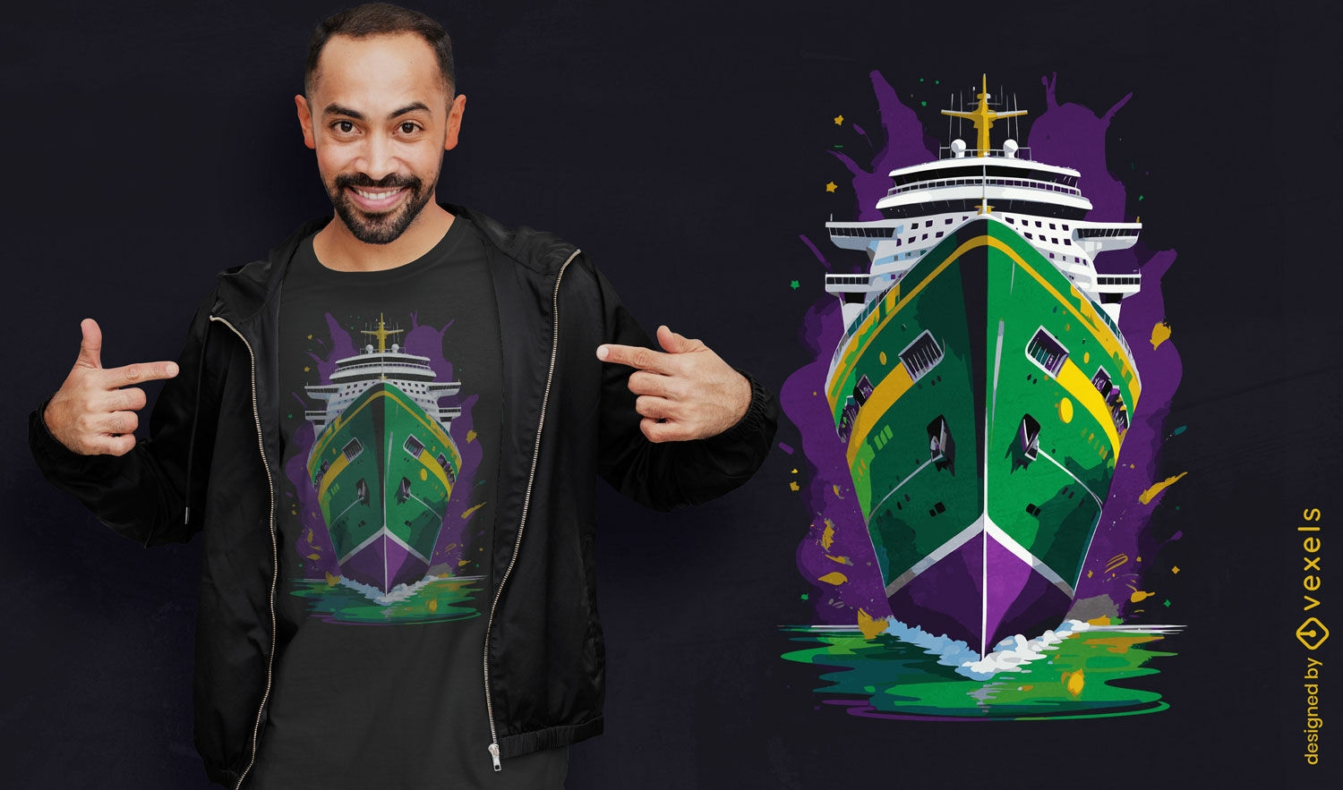 Design de camiseta para navio de cruzeiro Mardi Gras