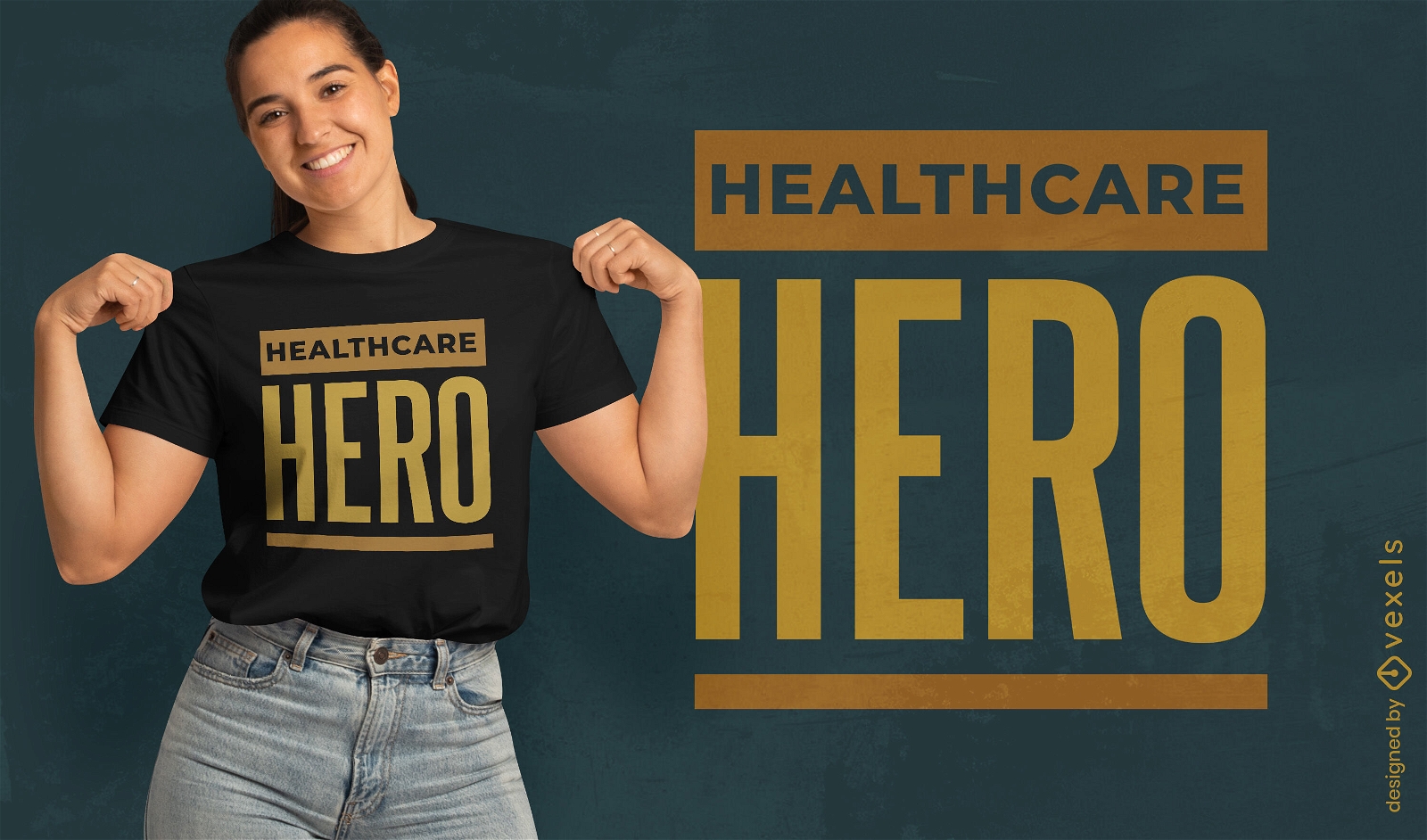 Design de camiseta do herói da saúde