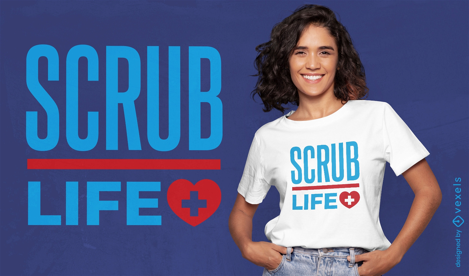 Diseño de camiseta Scrub Life.