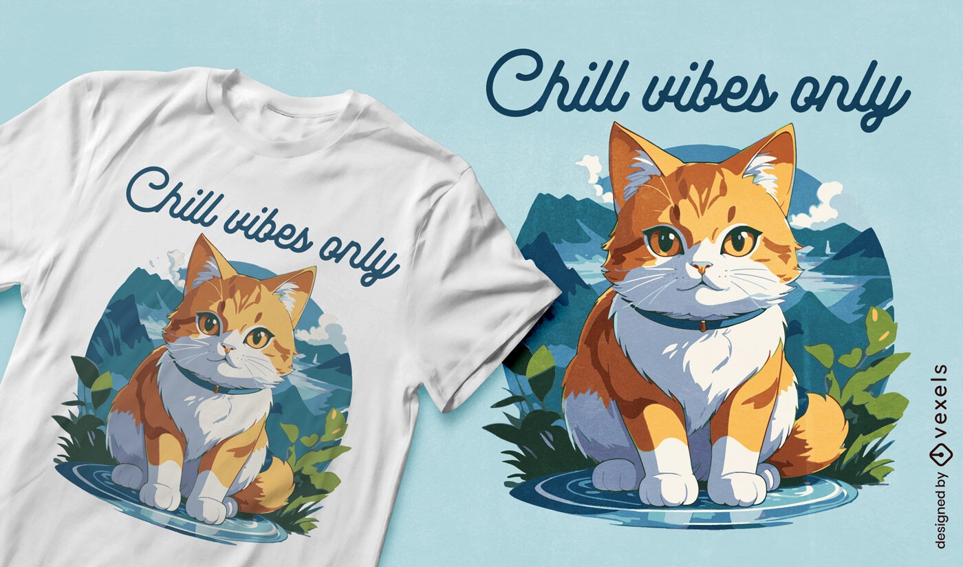 Design de camiseta de gato da montanha