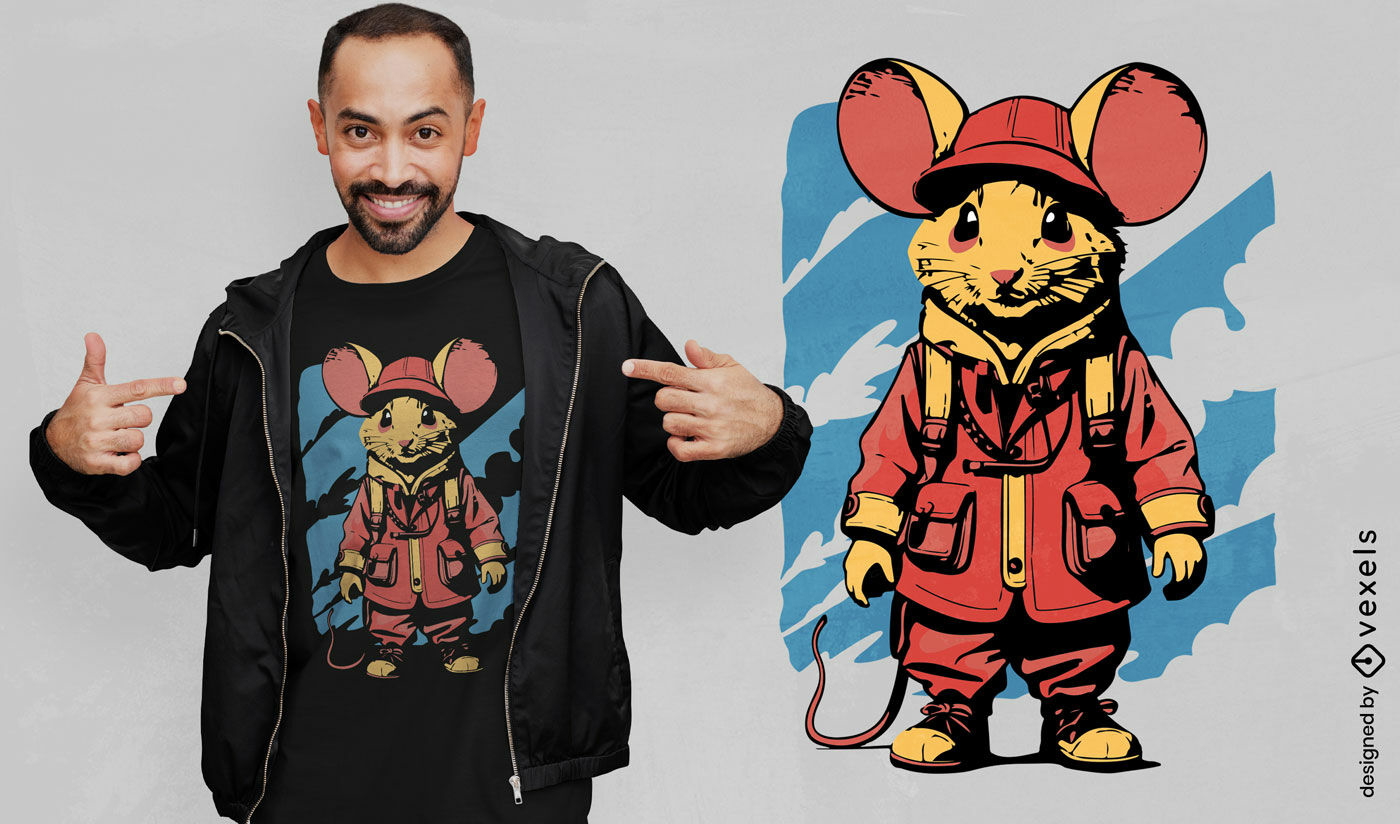 Firefighter mouse t-shirt design