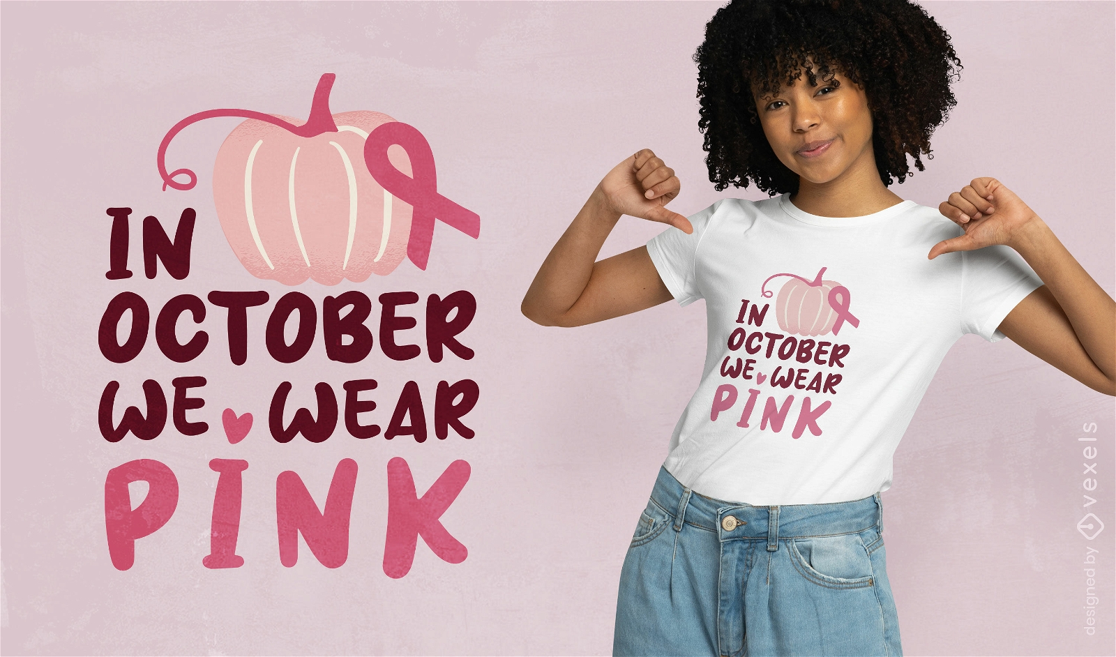 Diseño de camiseta con cita de apoyo al cáncer de mama.