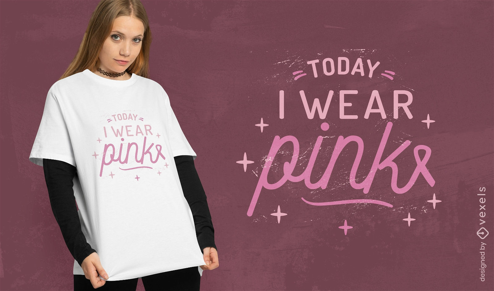 Design de camiseta de apoio ao câncer de mama