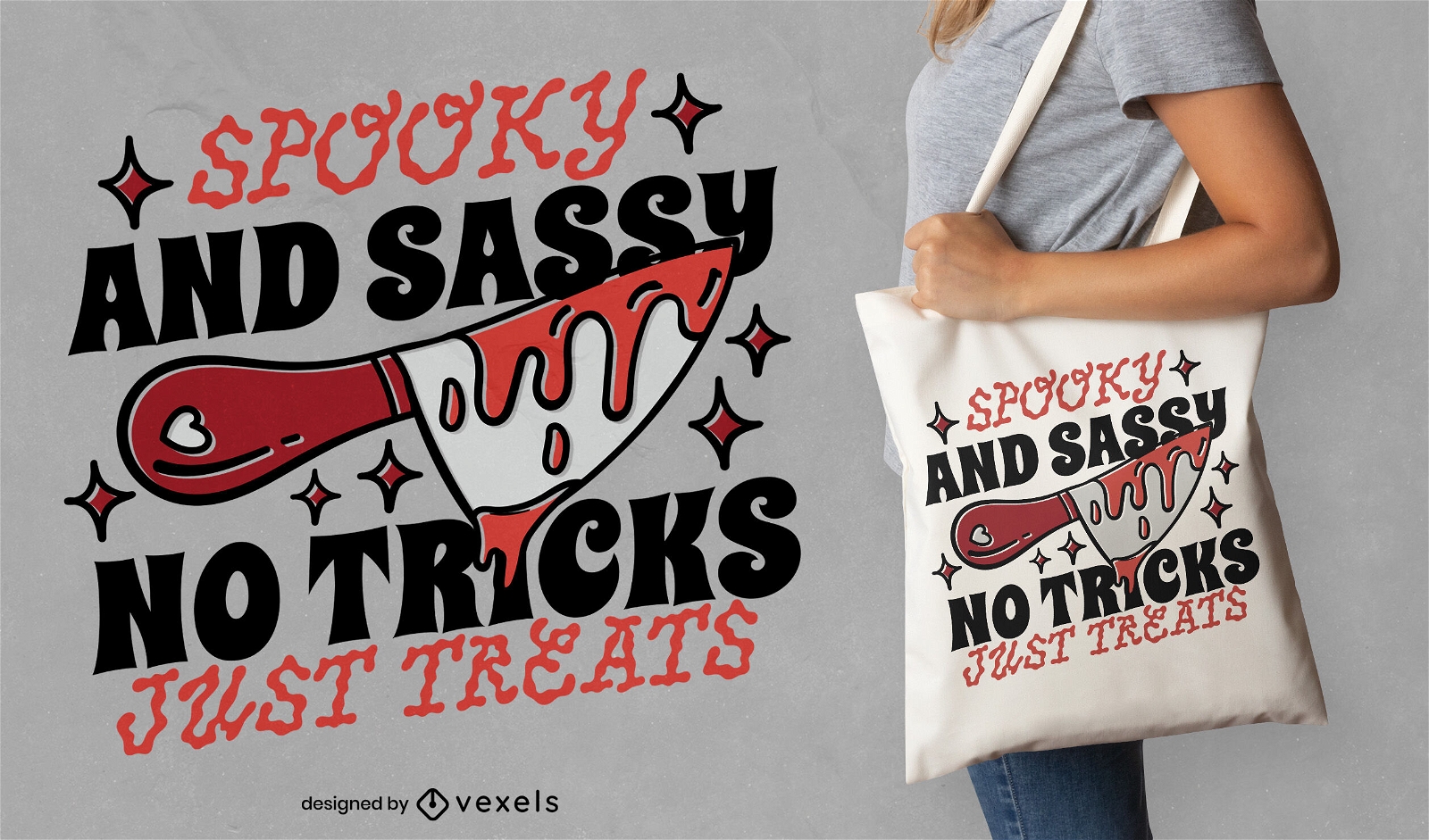 Spooky and sassy tote bag design