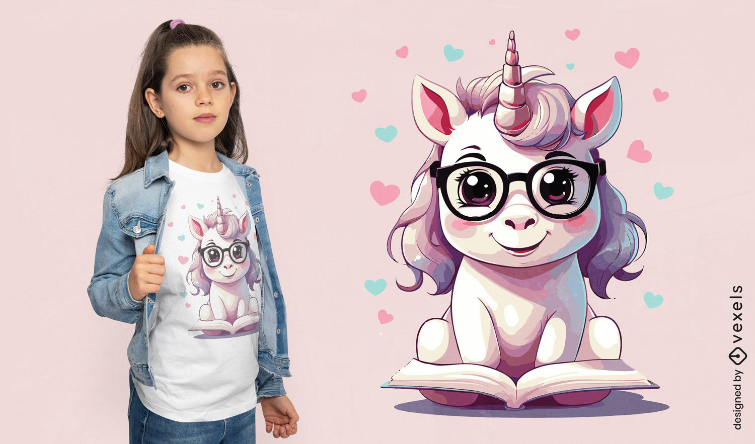 Diseño de camiseta de unicornio encantado.