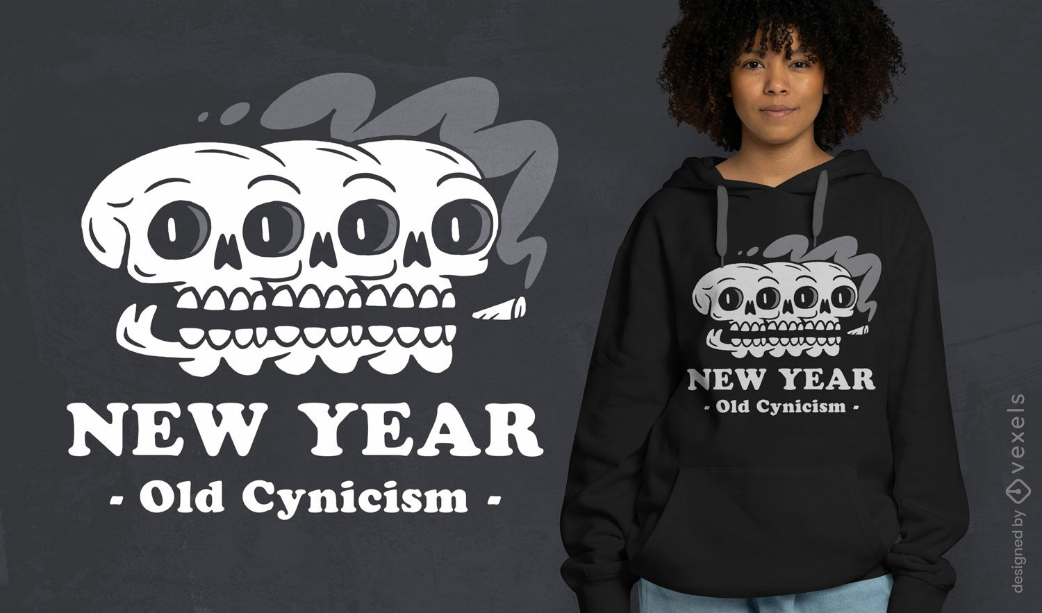 Design cínico de camiseta de ano novo
