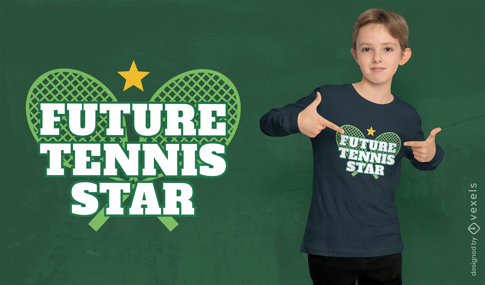 Diseño de camiseta de futura estrella del tenis.