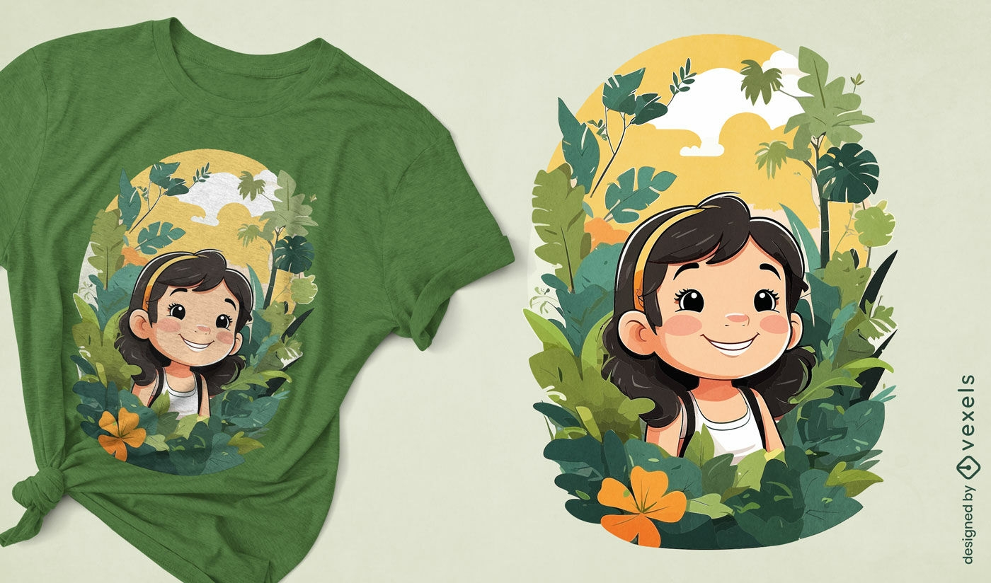 Diseño de camiseta para niños Aventura en la jungla.
