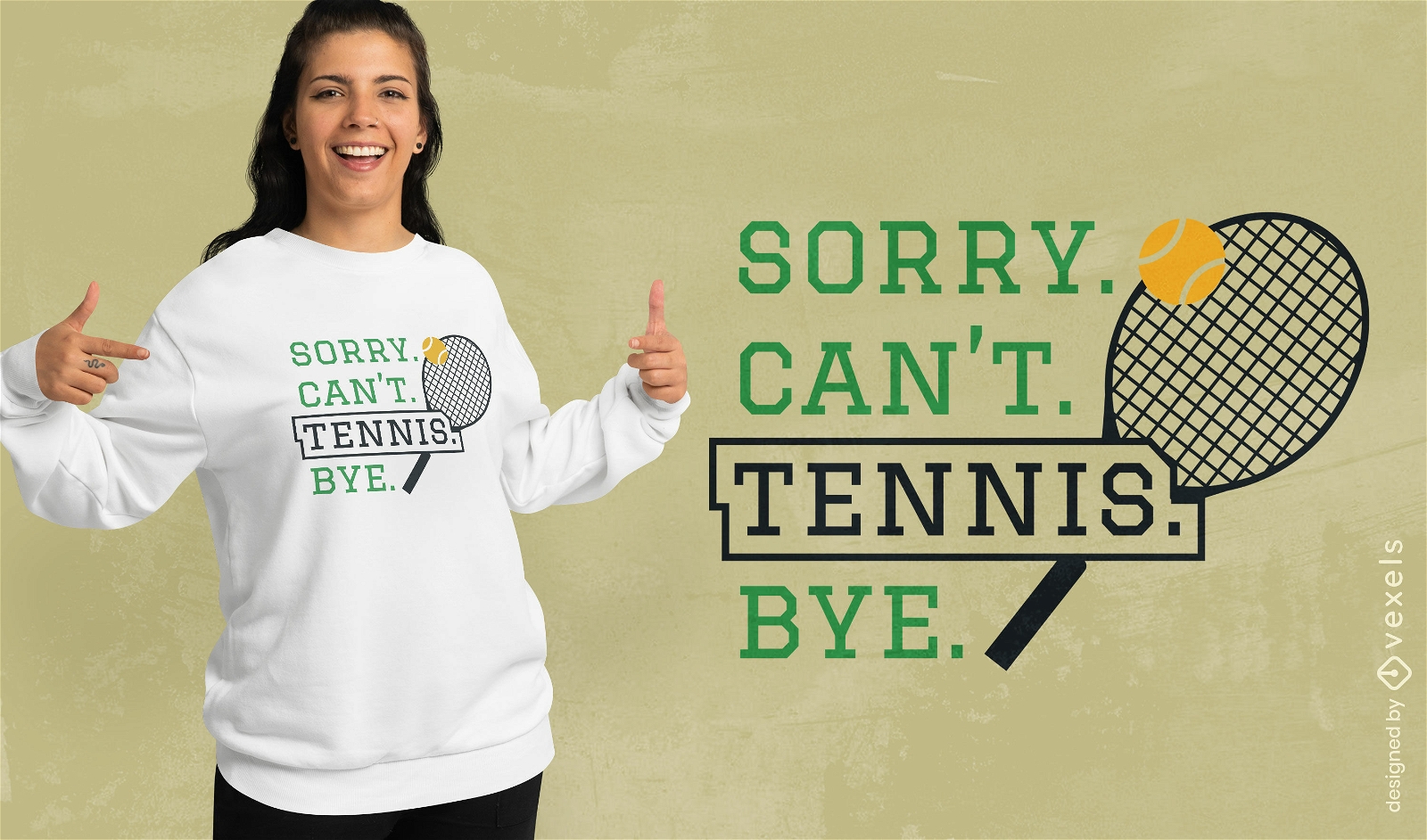 Humorous tennis statement t-shirt design