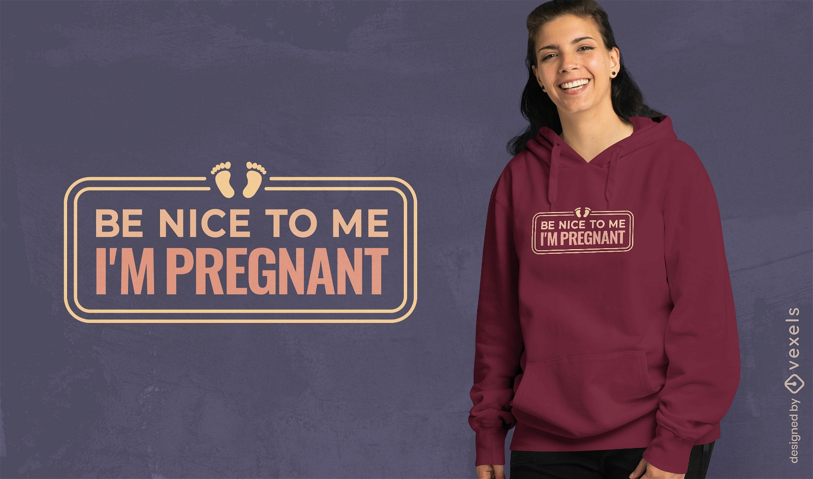Diseño de camiseta amigable para el embarazo.