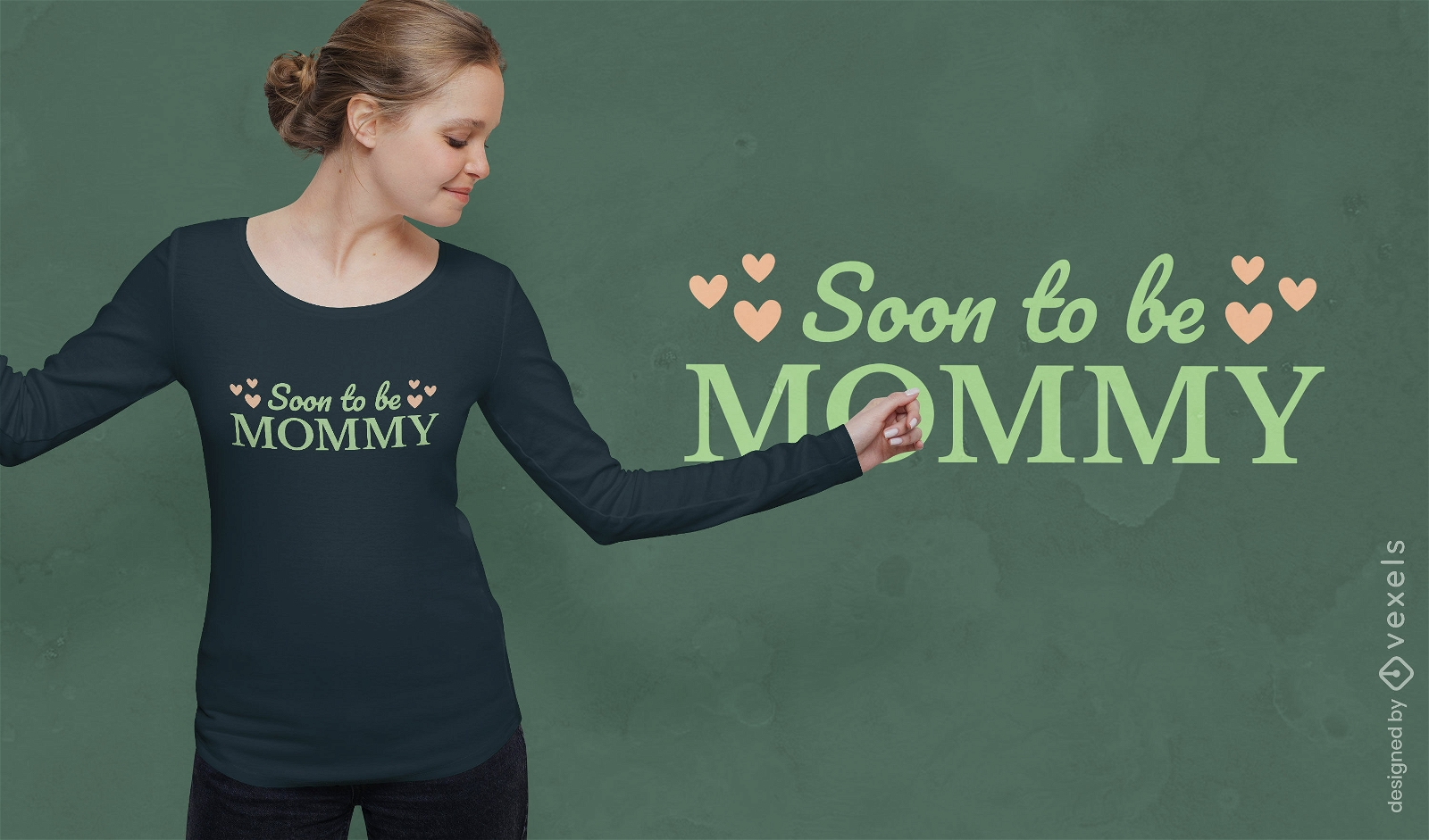 Diseño de camiseta con revelación de maternidad.