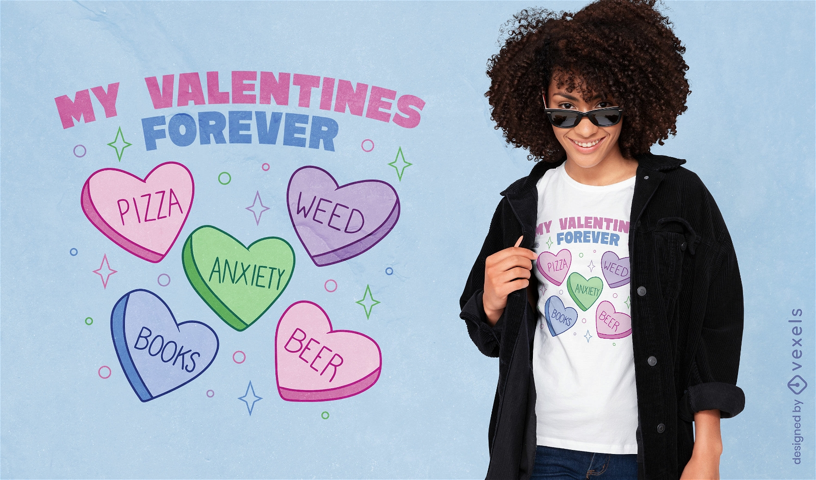 Diseño de camiseta de amores personales de San Valentín.