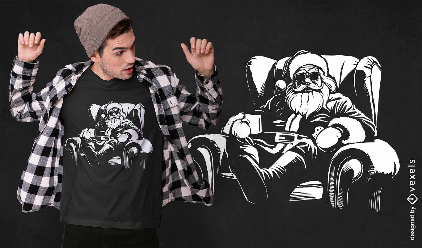 Entspanntes Weihnachtsmann-T-Shirt-Design