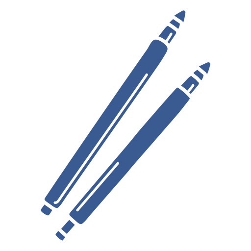 Par de lápices azules Diseño PNG
