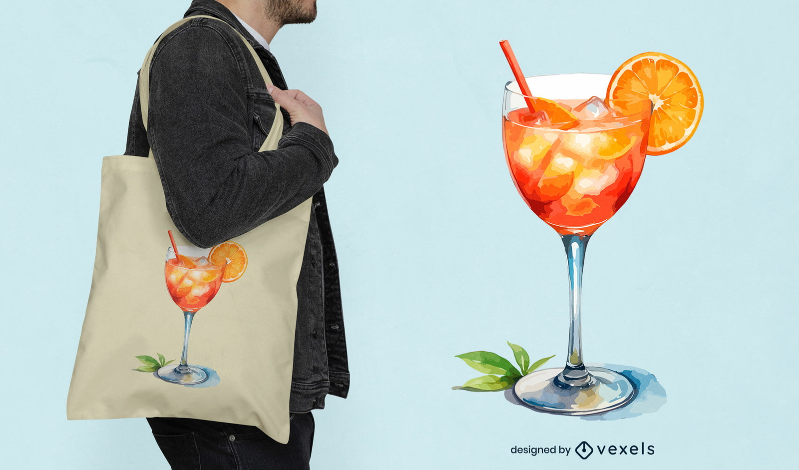 Diseño de bolso tote de cóctel Spritz