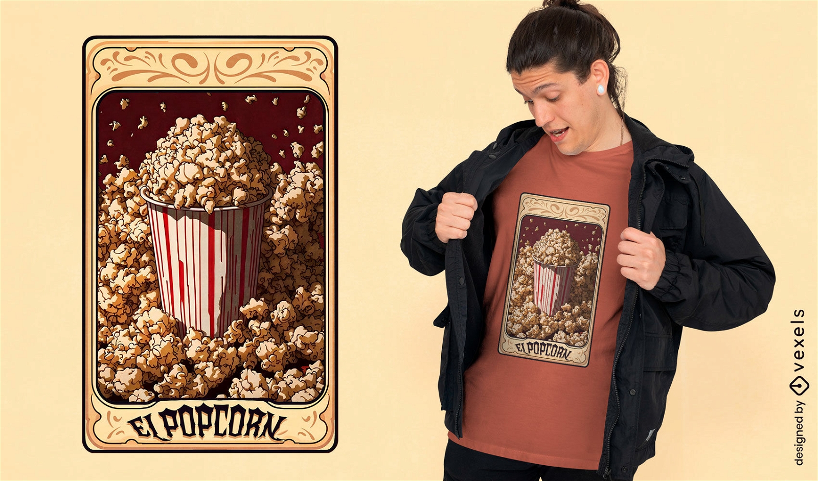 Vintage popcorn t-shirt design