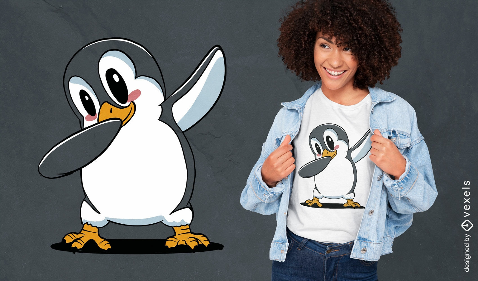 Niedliches tupfendes Pinguin-T-Shirt-Design
