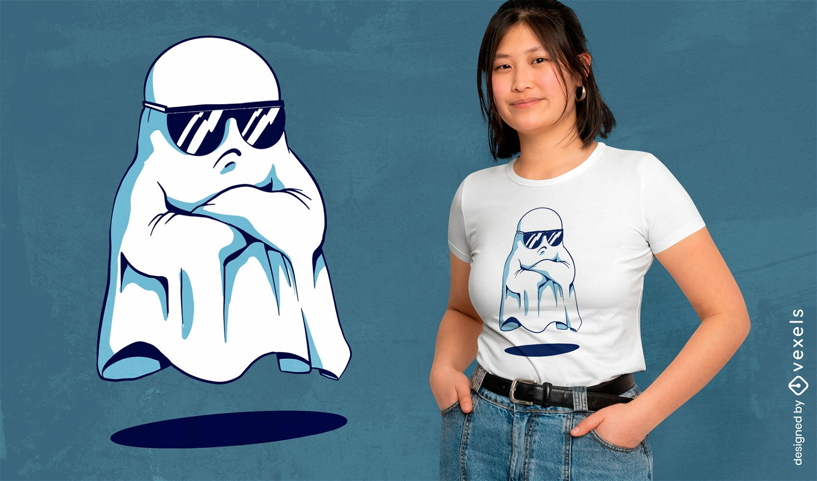 Genial diseño de camiseta de fantasma enojado.