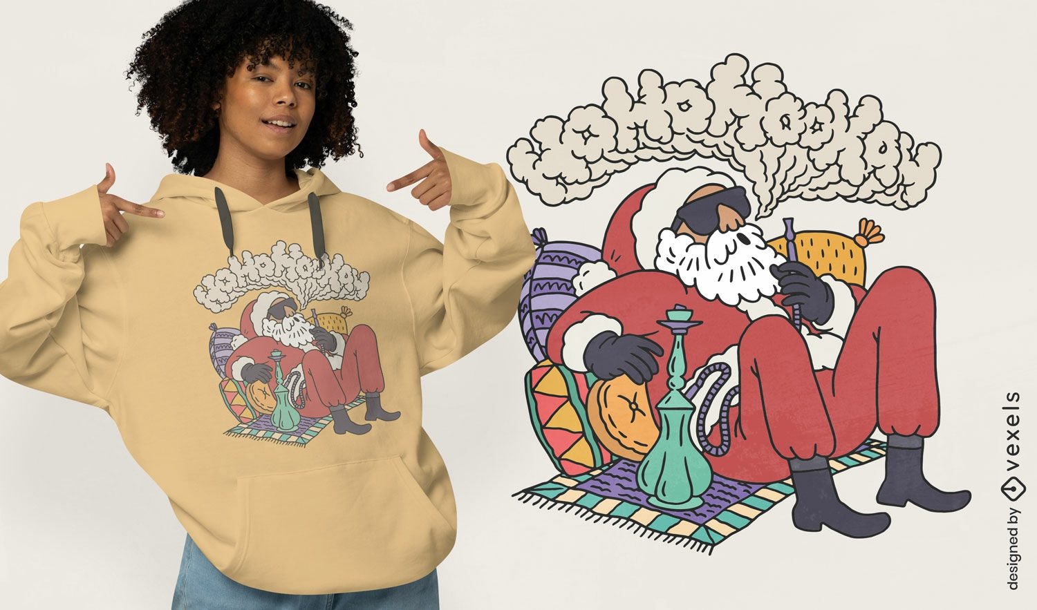 Santa Claus shisha t-shirt design