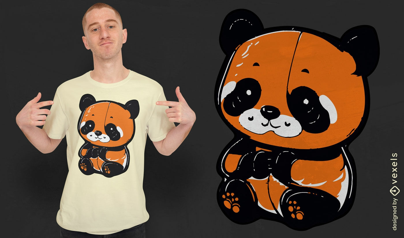 Design adorável de camiseta de cerveja panda