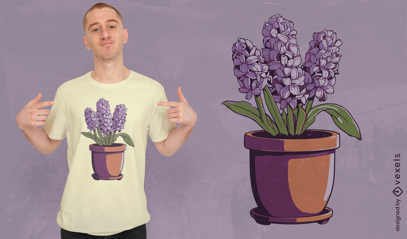 Design de camiseta com flores de jacinto