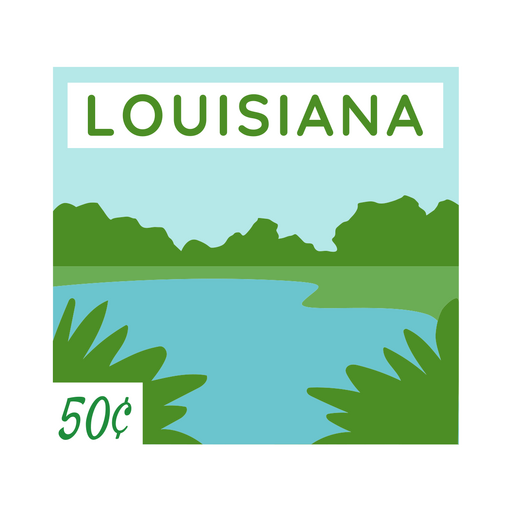 Stilvolles Briefmarkendesign mit Naturmotiven aus Louisiana PNG-Design