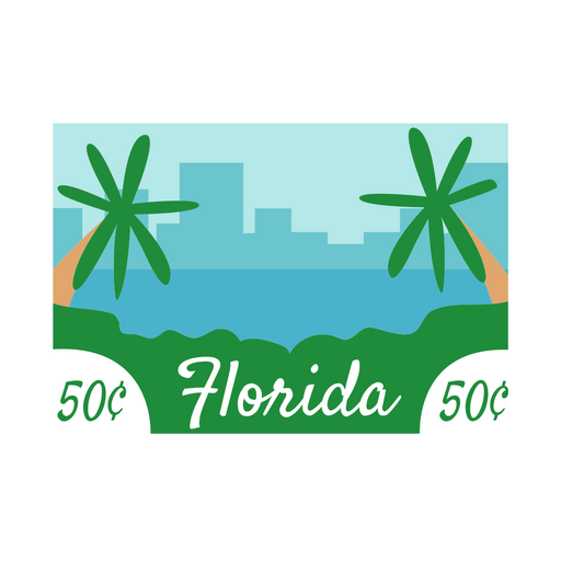 Elegante diseño de sello postal de Florida Diseño PNG