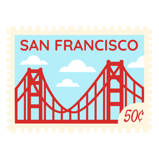 San francisco iconic bridge stamp design PNG Design