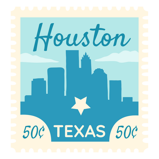 Diseño de sello con el horizonte de Houston Diseño PNG