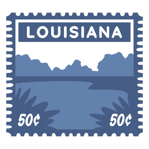 Louisiana stamp design with natural landscape PNG Design