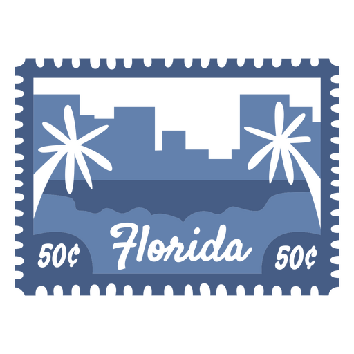 Illustratives Briefmarkendesign für Florida-Postkarten PNG-Design