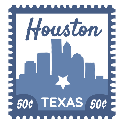 Briefmarkenillustration der Skyline von Houston PNG-Design