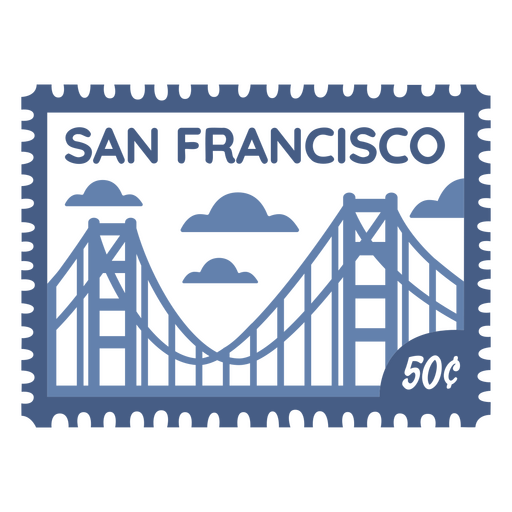 desenho de selo postal da ponte de São Francisco Desenho PNG