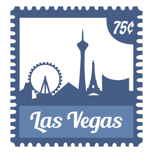 Las vegas city skyline postage stamp design PNG Design