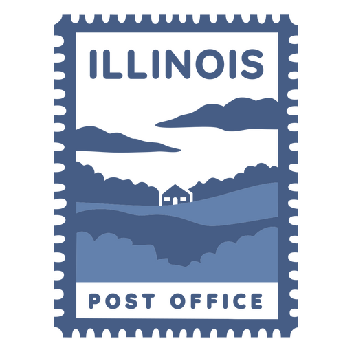 Design exclusivo de selo postal de Illinois Desenho PNG