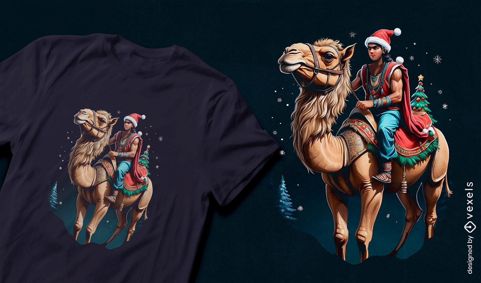 Design festivo de camiseta de camelo