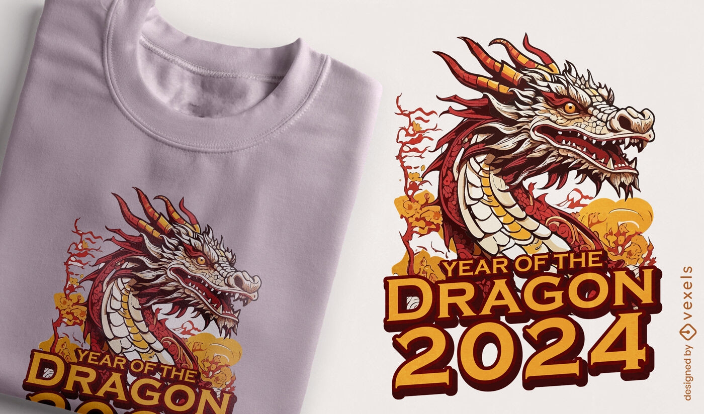 Chinesisches Jahr des Drachen 2024 T-Shirt-Design