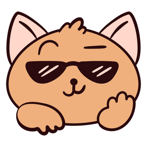 Verspieltes Katzencharakterdesign mit Sonnenbrille PNG-Design