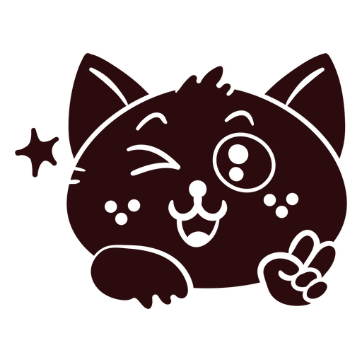 Niedliche Katzenfigur mit verspieltem Ausdruck PNG-Design