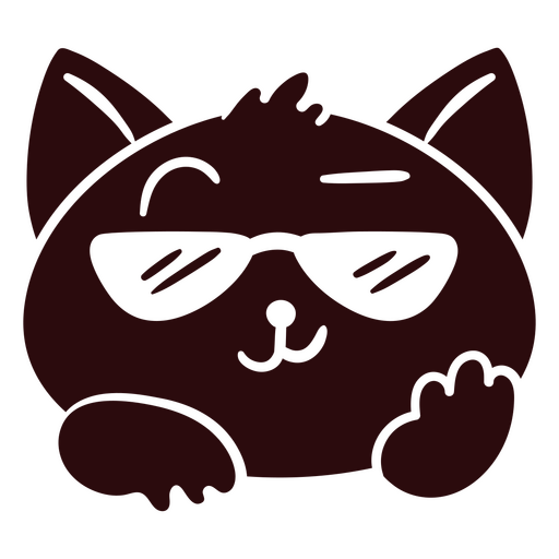 Linda ilustración de gato con gafas de sol Diseño PNG