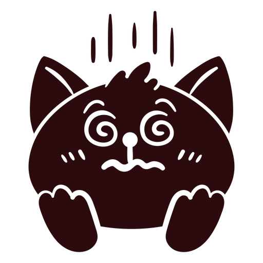 Playful anxious cat illustration PNG Design
