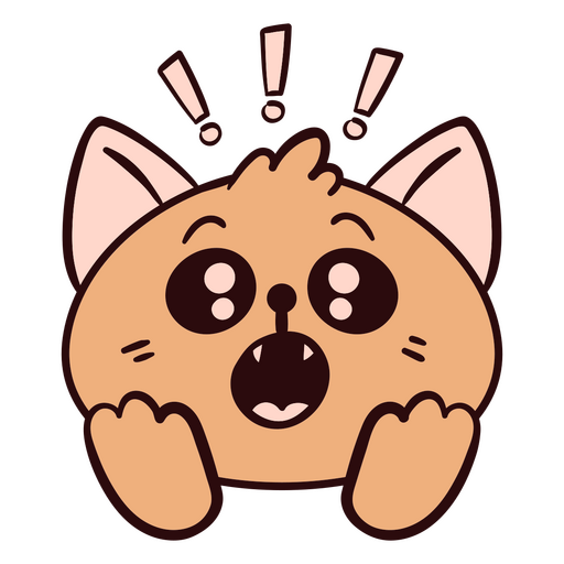 Ilustração de um gato brincalhão e surpreso Desenho PNG