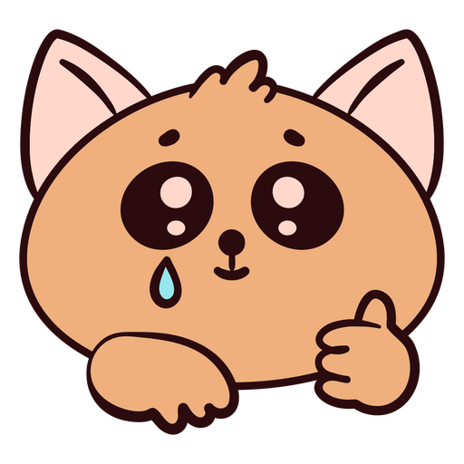 Adorable cartoon cat character design PNG Design