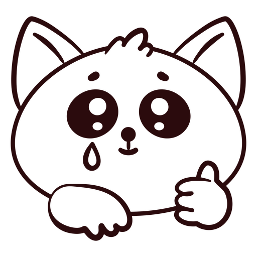 Niedliches Katzencharakterdesign mit einem Daumen hoch PNG-Design